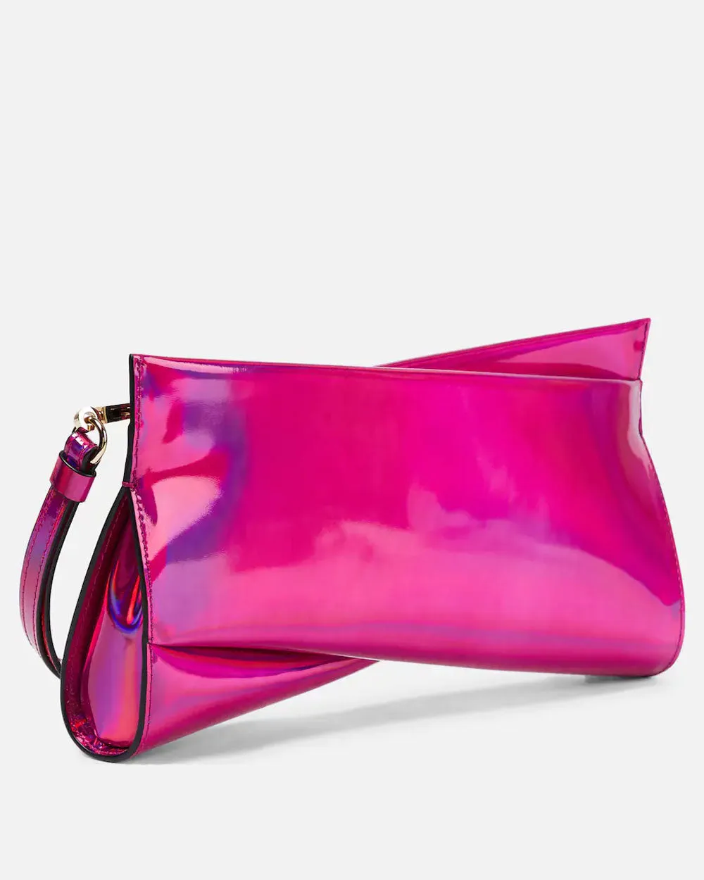 Loubitwist Psychic Patent Leather Clutch Bag in Fuxia