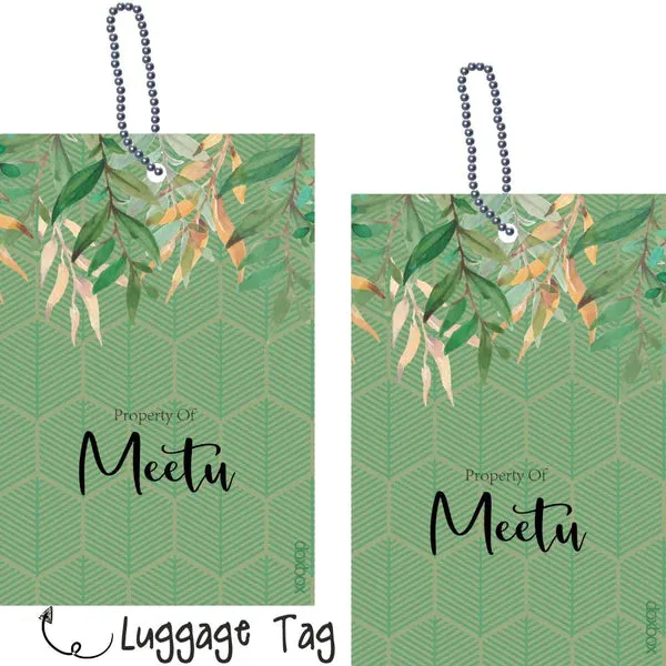 Luggage Tags -Hexagon Leaf Elder - Pack of 2 Tags- PREPAID ONLY