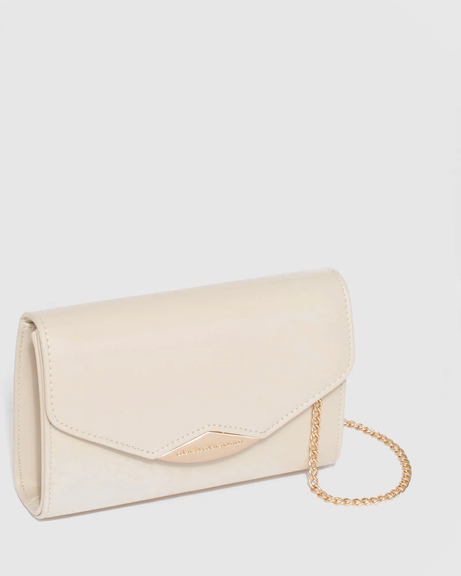 Madi Envelope Ivory Clutch Bag