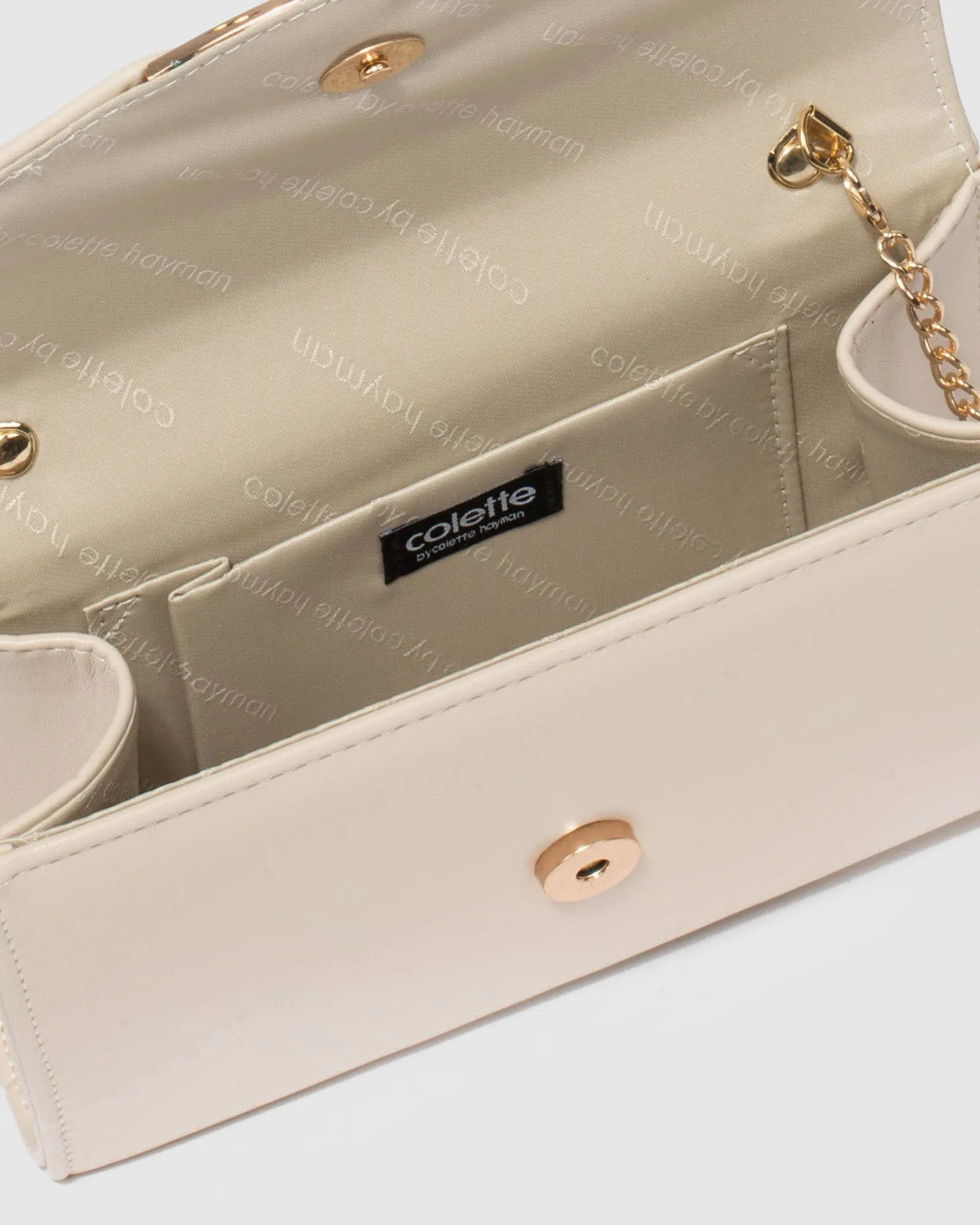 Madi Envelope Ivory Clutch Bag