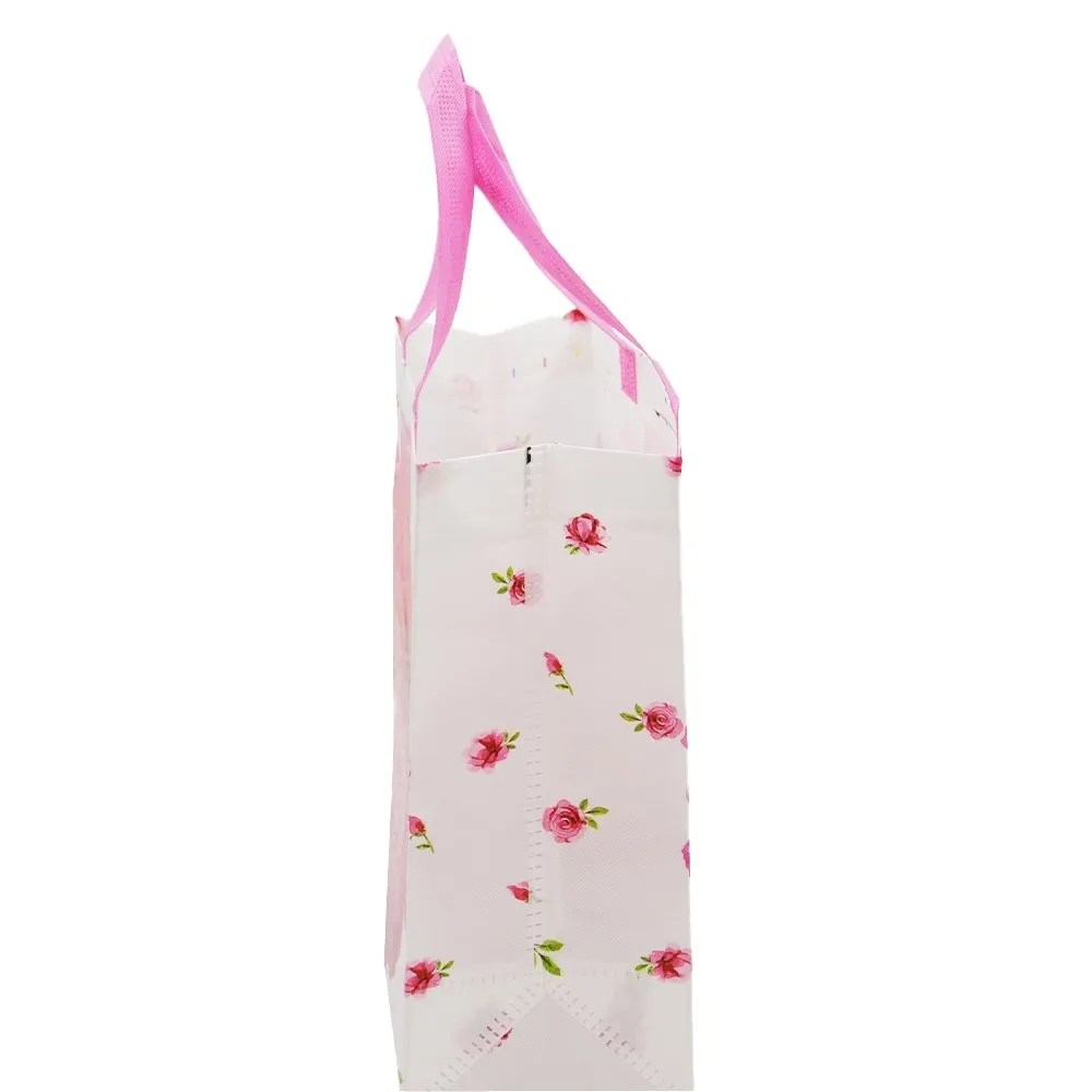 Medium Pink Daisy Flower Printed PP Non-Woven Bag