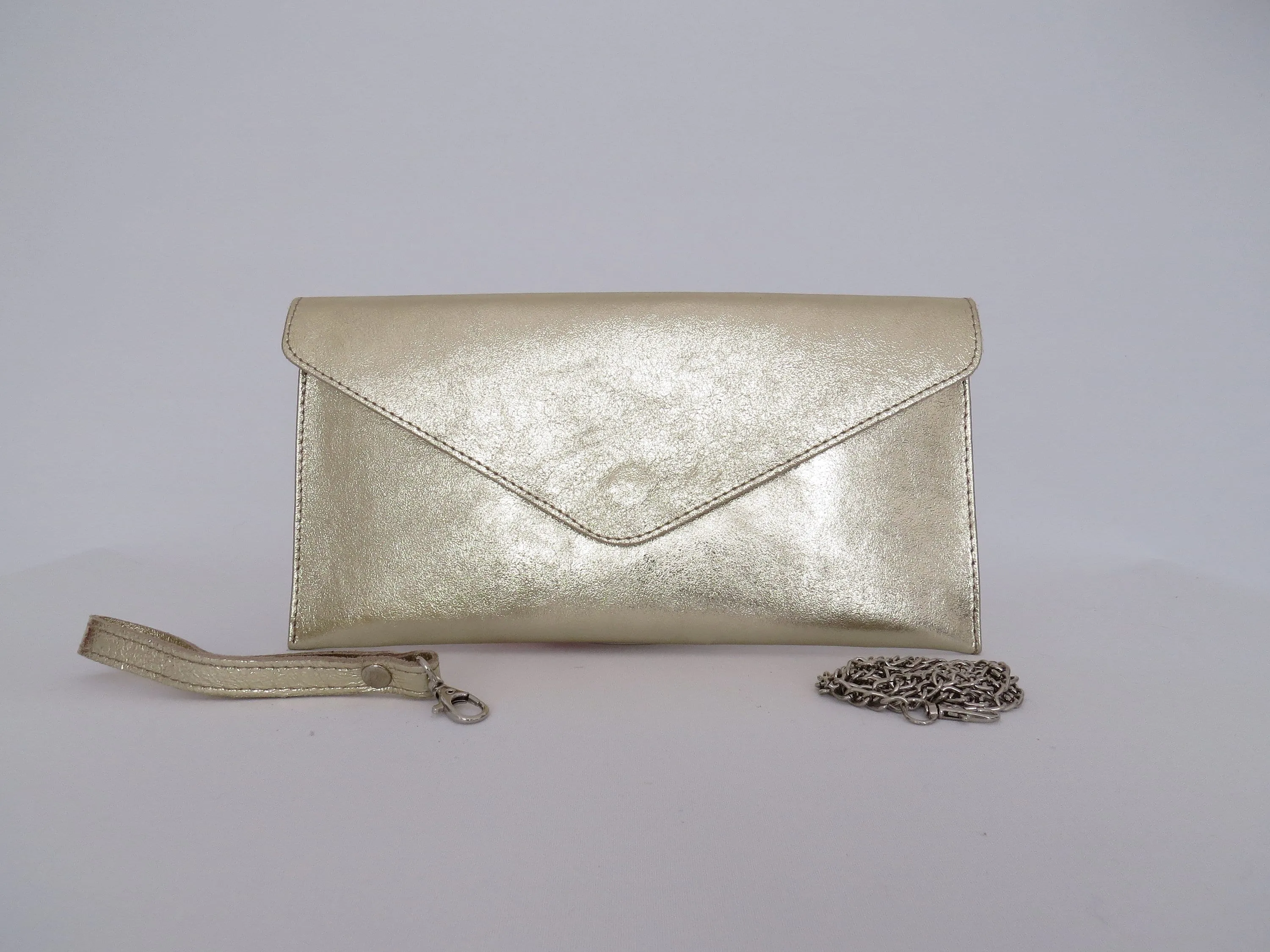 Metallic Gold Envelope Clutch Bag