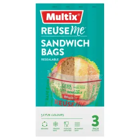 Multix ReuseMe Sandwich Bags 3 pack