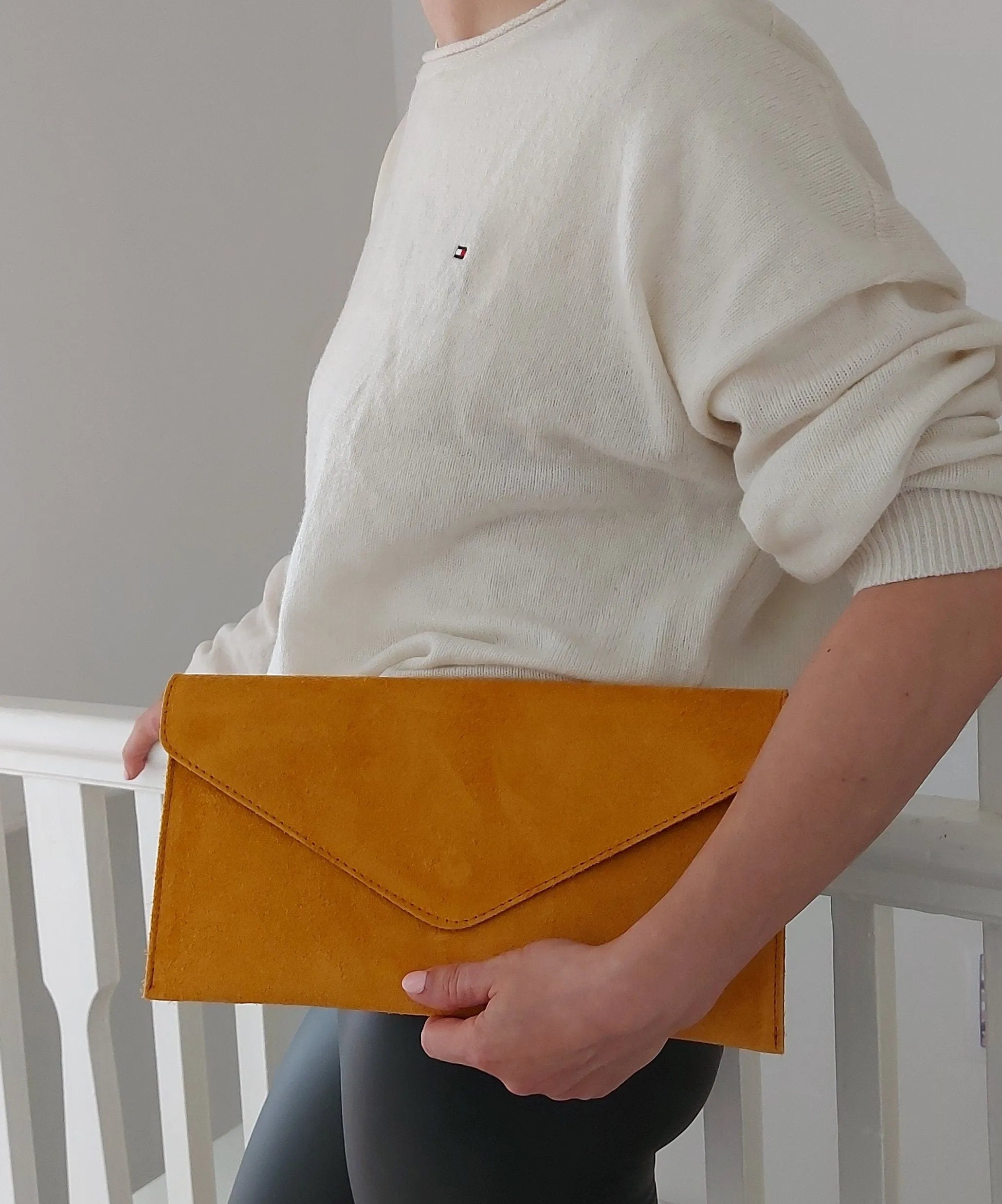 Mustard Envelope Clutch Bag