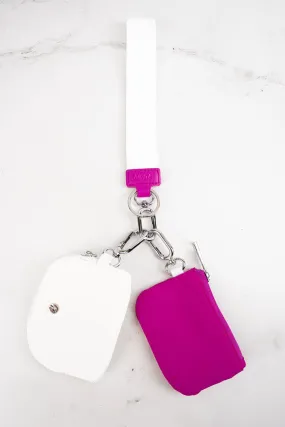 NGIL Hot Pink and White Dual Pouch Wristlet