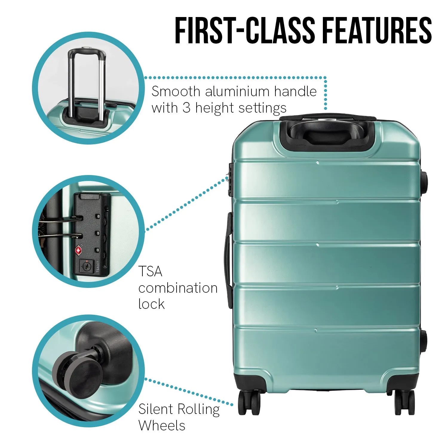 Olympus Artemis 28in Hard Shell Suitcase  ABS PC - Electric Teal