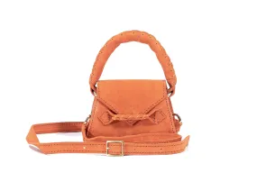 ORANGE SUEDE MICRO ESE TOP HANDLE