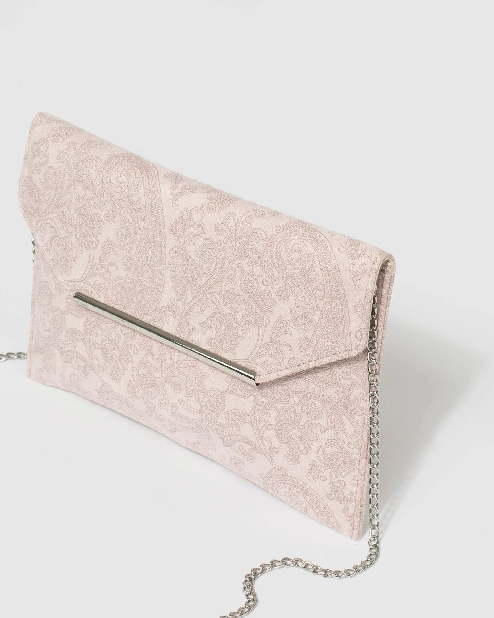 Pink Evie Envelope Clutch Bag