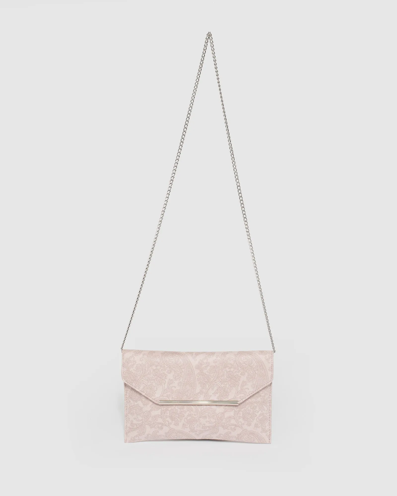 Pink Evie Envelope Clutch Bag