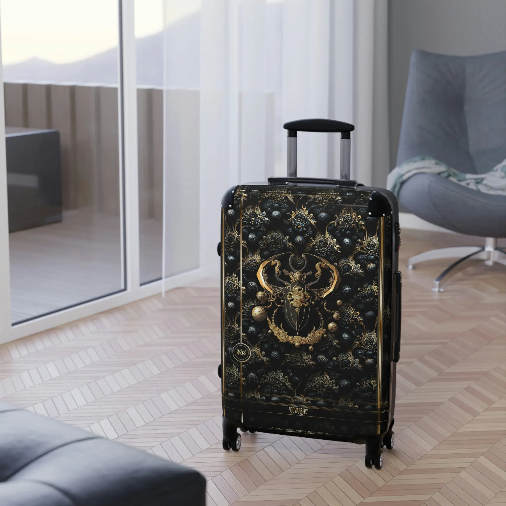 Regal Beetle Suitcase Carry-on Suitcase Golden Scarab Luggage Hard Shell Suitcase in 3 Sizes  | D20123