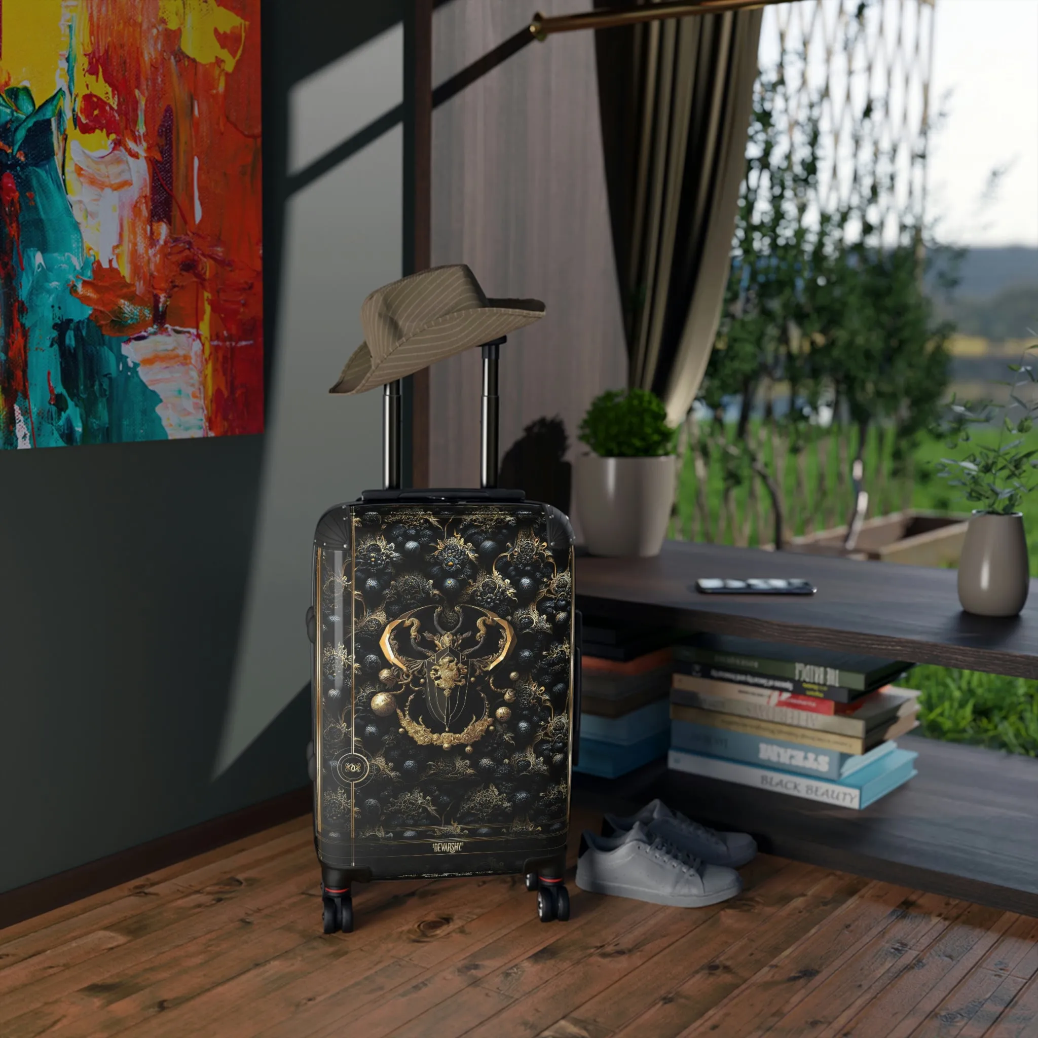 Regal Beetle Suitcase Carry-on Suitcase Golden Scarab Luggage Hard Shell Suitcase in 3 Sizes  | D20123