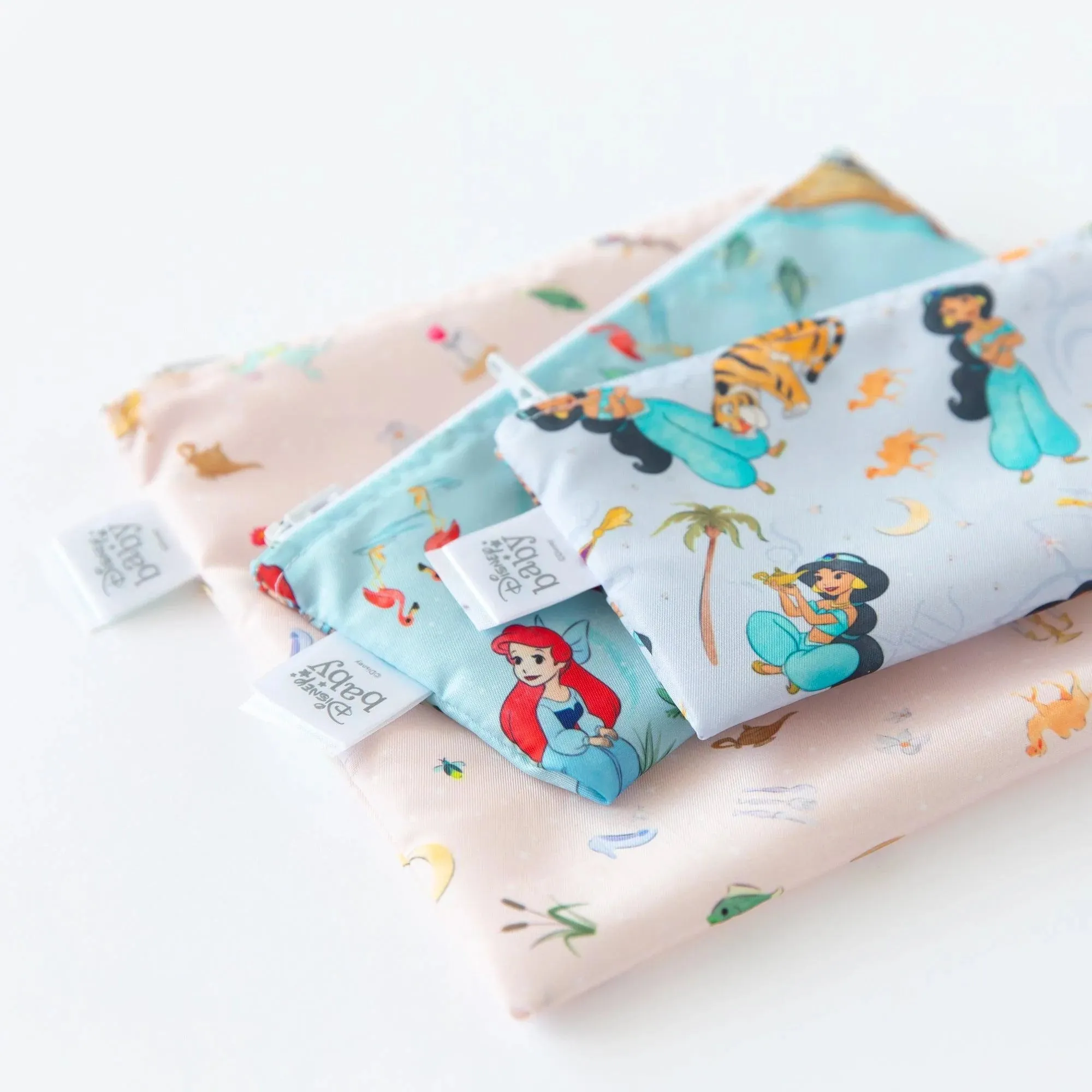 Reusable Snack Bag, 3-Pack: Princess Magic, Ariel, and Jasmine