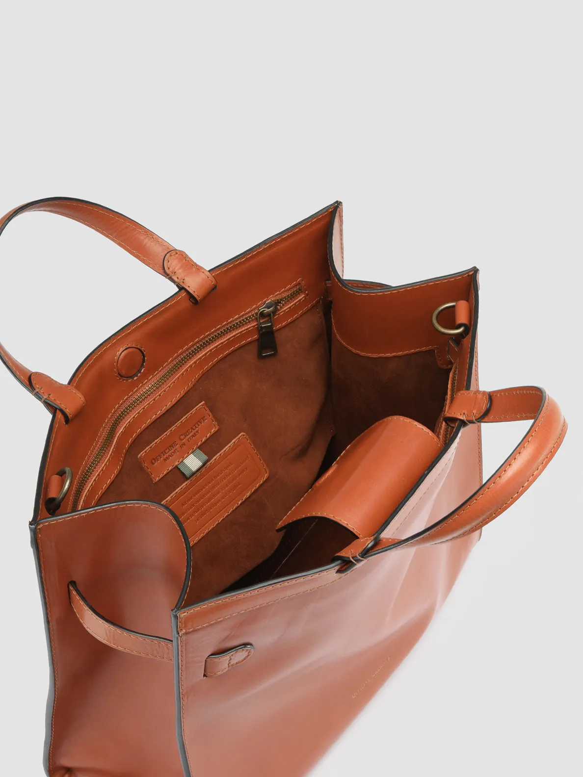 SADDLE 015 - Orange Leather Handle Bag