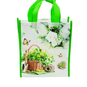 Small White Roses & Basket Printed PP Non-Woven Bag