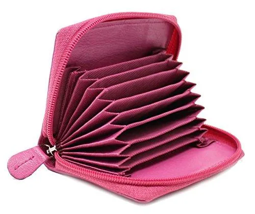 STARHIDE Womens Small Leather Fan Concertina Palm Credit Card Holder 1234