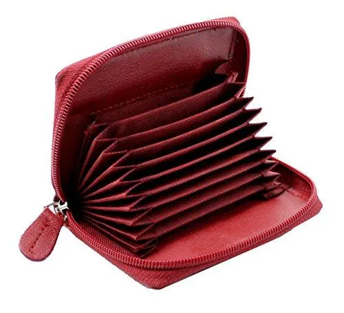 STARHIDE Womens Small Leather Fan Concertina Palm Credit Card Holder 1234