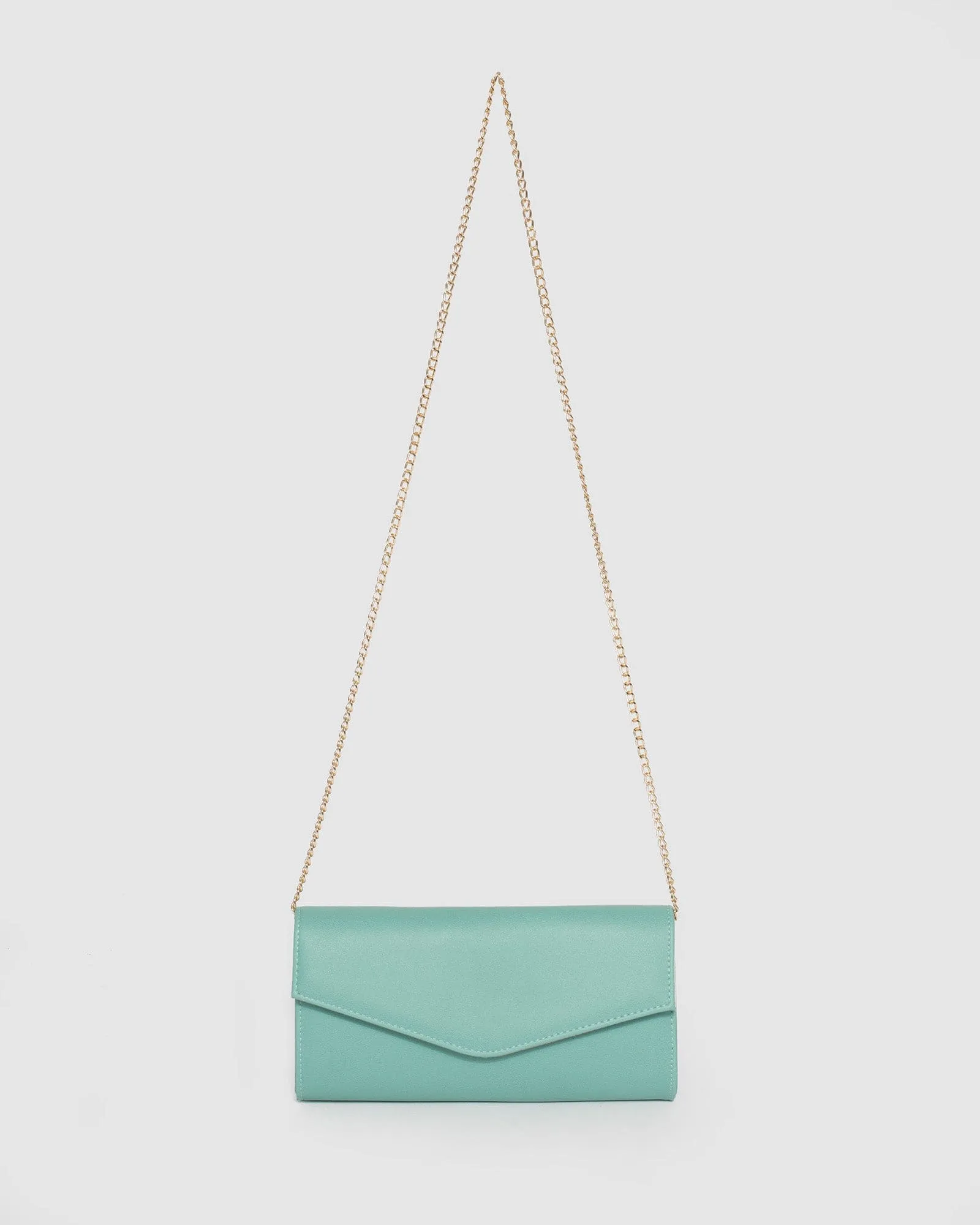 Teal Breena Envelope Clutch Bag