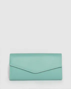 Teal Breena Envelope Clutch Bag