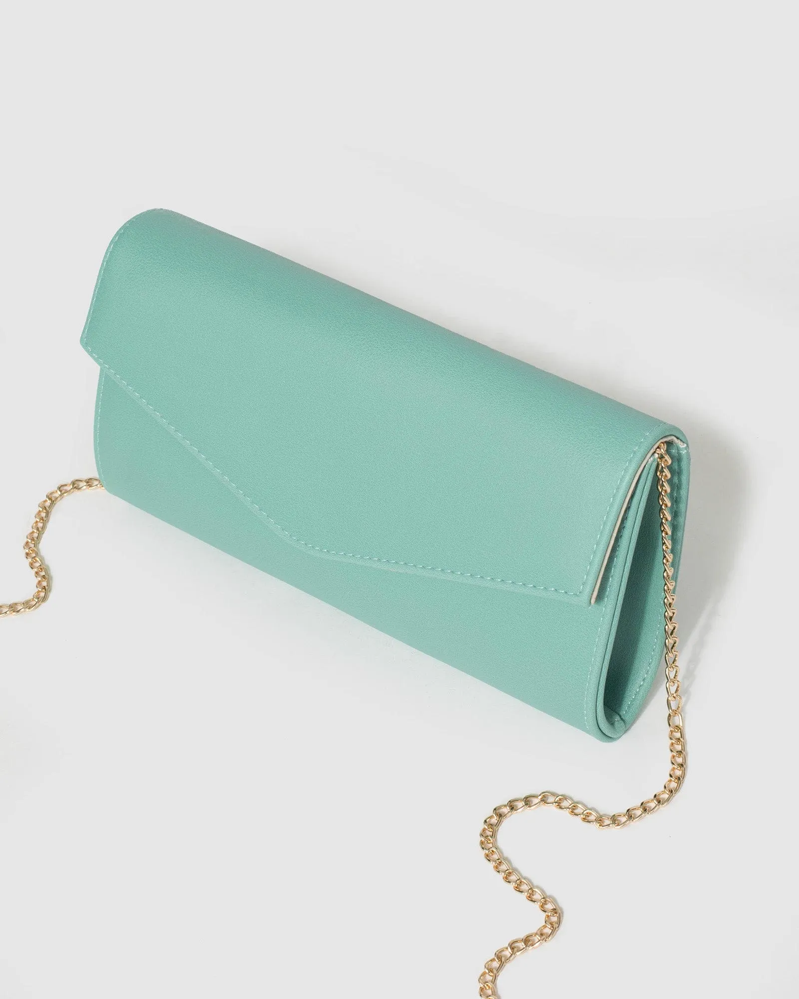 Teal Breena Envelope Clutch Bag