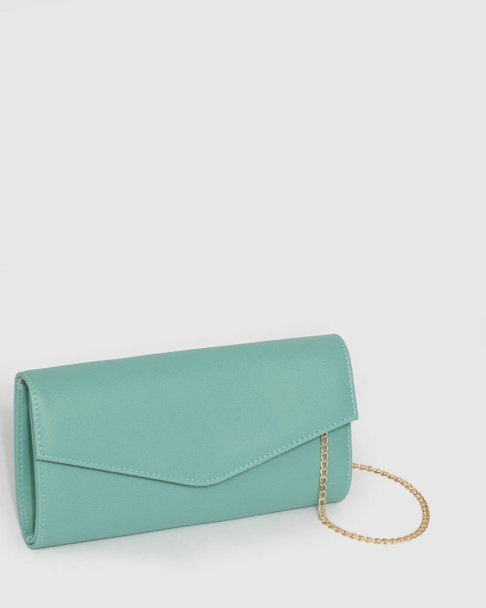 Teal Breena Envelope Clutch Bag