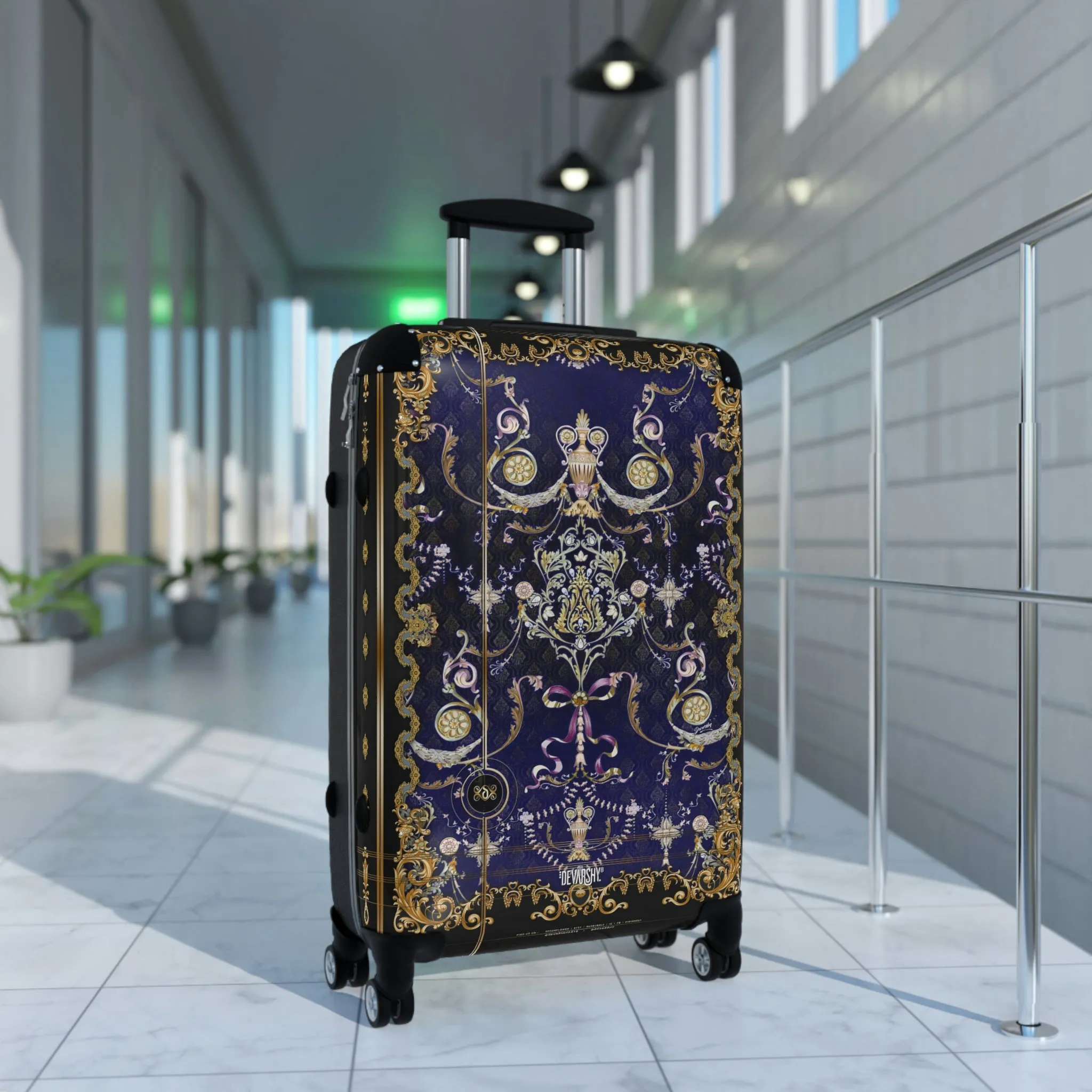 Valencia Baroque Suitcase Carry-on Suitcase Blue Travel Luggage Hard Shell Suitcase in 3 Sizes | XTQ1004A