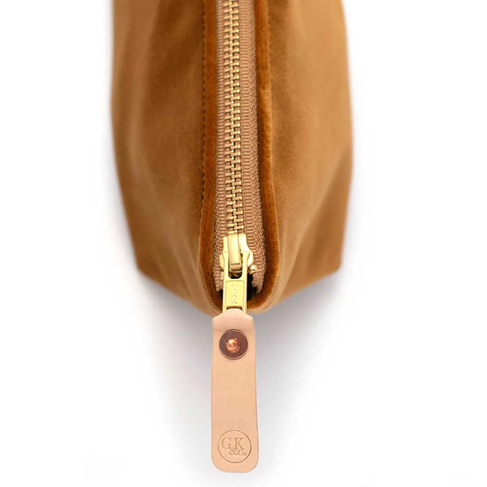 Velvet Travel Clutch-Bronze