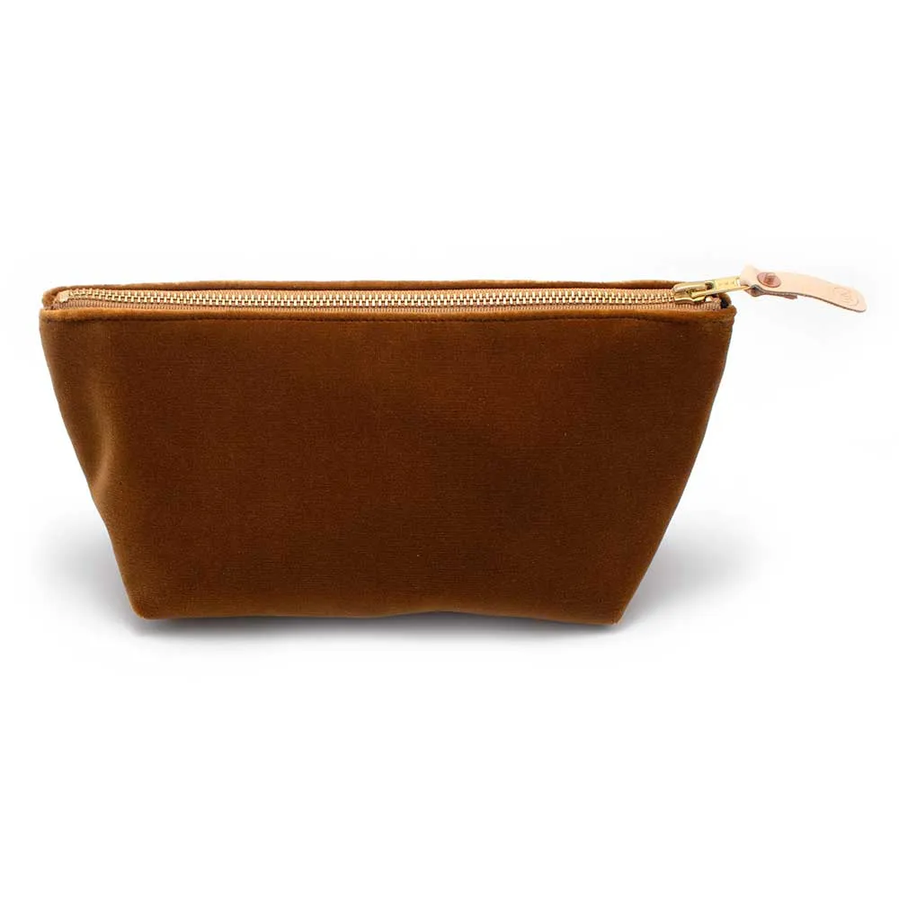 Velvet Travel Clutch-Bronze