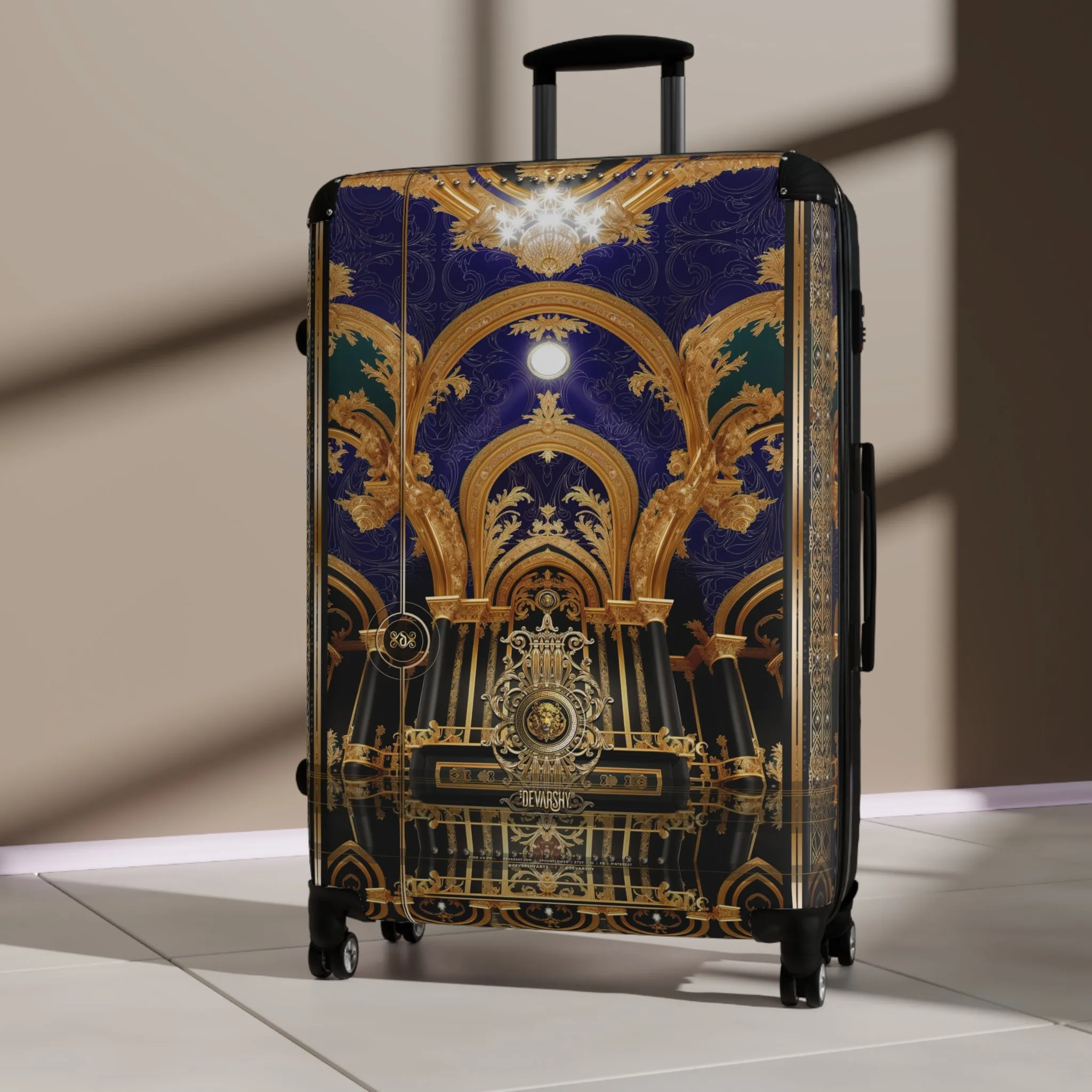 Violet Arch Suitcase Baroque Travel Luggage Decorative Carry-on Suitcase Premium Hard Shell Suitcase on Wheels | D20218B