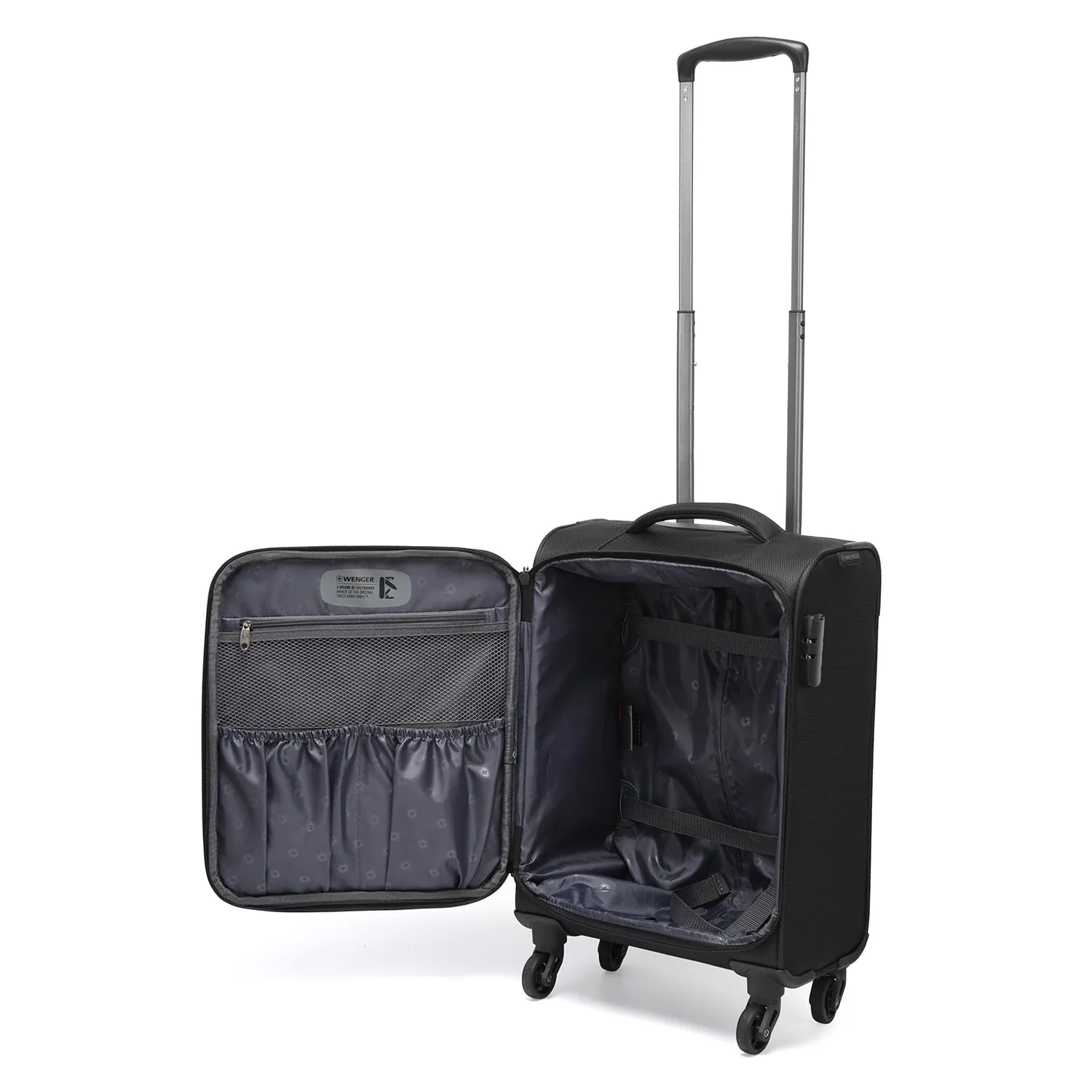 Wenger Eazy 54 68 80cm Softcase Expandable Luggage Trolley Set Of 3 - Black